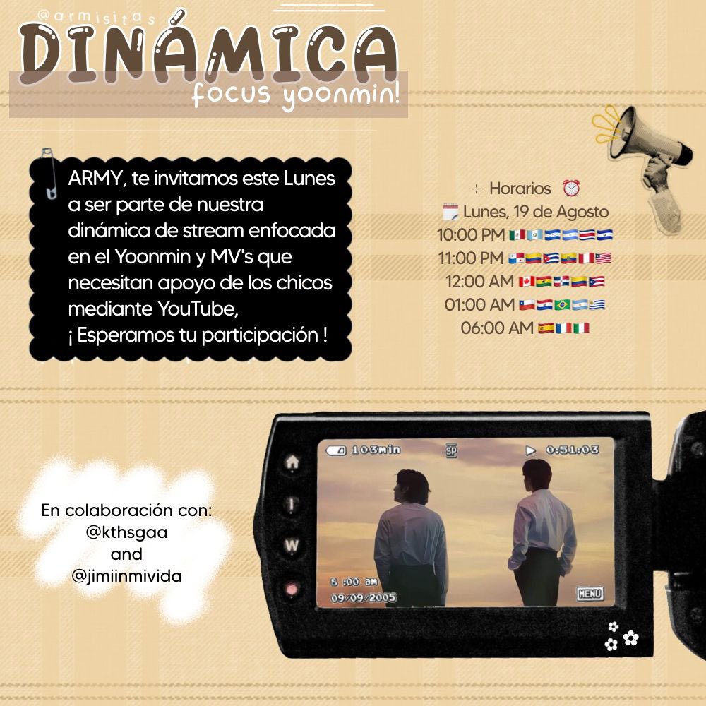 📢 ARMY, te invitamos a participar en ésta dinámica de stream enfocada en YouTube el día de MAÑANA, y si tienes suerte, te estarás ganando alguna de las cuentas premium adjuntas en el tweet citado:

🗓️ A partir del día 19 a 21 de Agosto.
📌 En colaboración con : @hobsmk