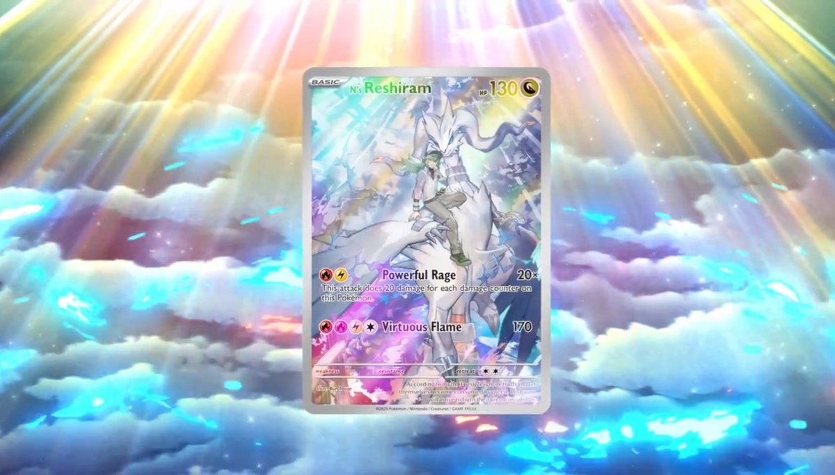 1 bonus illustration rare-style promo card featuring n's reshiram Pokemon - N's Reshiram 167/159 Stamped Promo - Journey Together – Box  Topper – Illustration Card main image 1