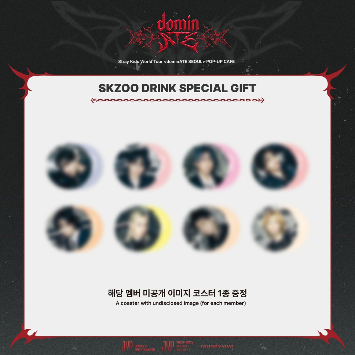 dominate_cafe's tweet image. Stray Kids World Tour &amp;lt;dominATE SEOUL&amp;gt;
POP-UP CAFE

SIGNATURE MENU
🔗 bit.ly/3Avsr3X

🗓 24.08.23 FRI - 09.01 SUN (KST)
📍 SOUNDWAVE HAPJEONG

#StrayKids #스트레이키즈
#dominATE
#dominATE_SEOUL
#dominATE_SEOUL_POPUP
#ATE
#ChkChkBoom
#YouMakeStrayKidsStay
#사운드웨이브…