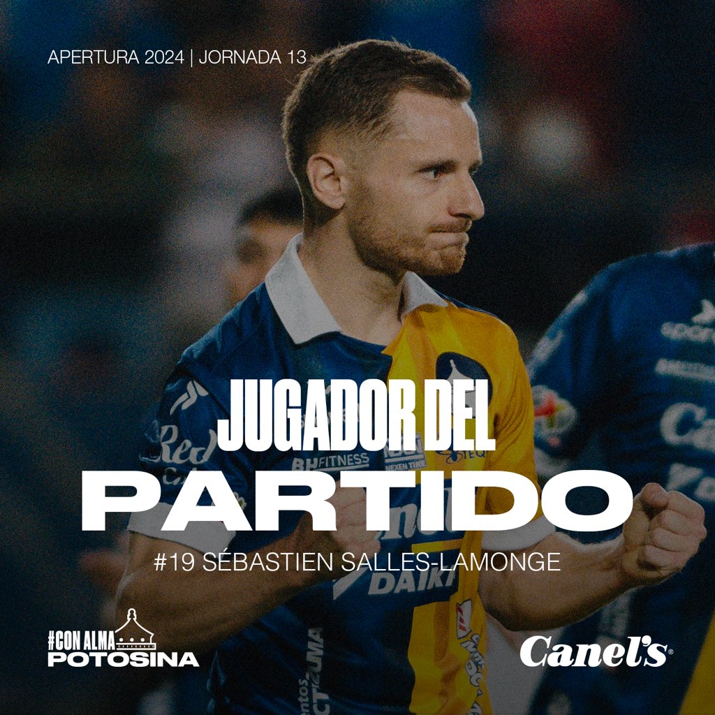 🎖 ¡GOL Y ASISTENCIA! 👟⚽️

<a href="/CanelsMx/">Canel's</a> eligió a Sébastien Salles-Lamonge como el mejor jugador del partido. 🇫🇷🫶🏼

#ConAlmaPotosina #ClásicoDeLa57