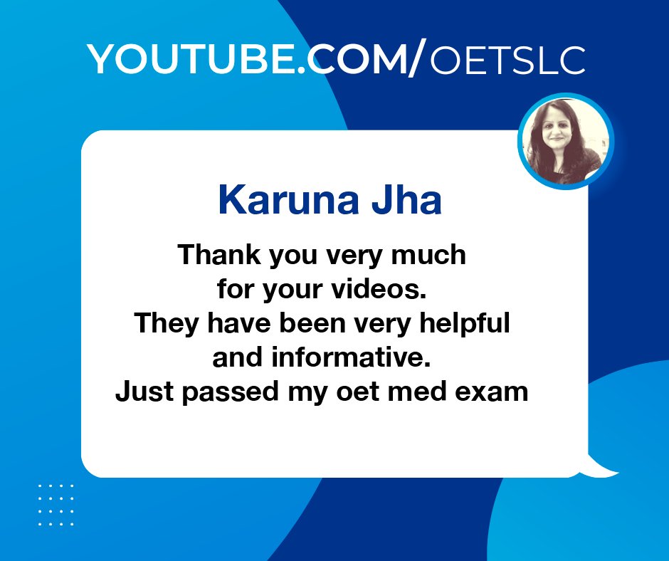 SLCLtd's tweet photo. π Another happy student who passed their OET exam! Congratulations, Karuna! π
πΊ Our YouTube videos offer tips and strategies for the OET. Check them out and don't forget to subscribe! https://t.co/LUTEWlqdOD
#OETSuccess #OET #OETPrep #ExamTips #MedicalEnglish https://t.co/ywxrgdGOdi