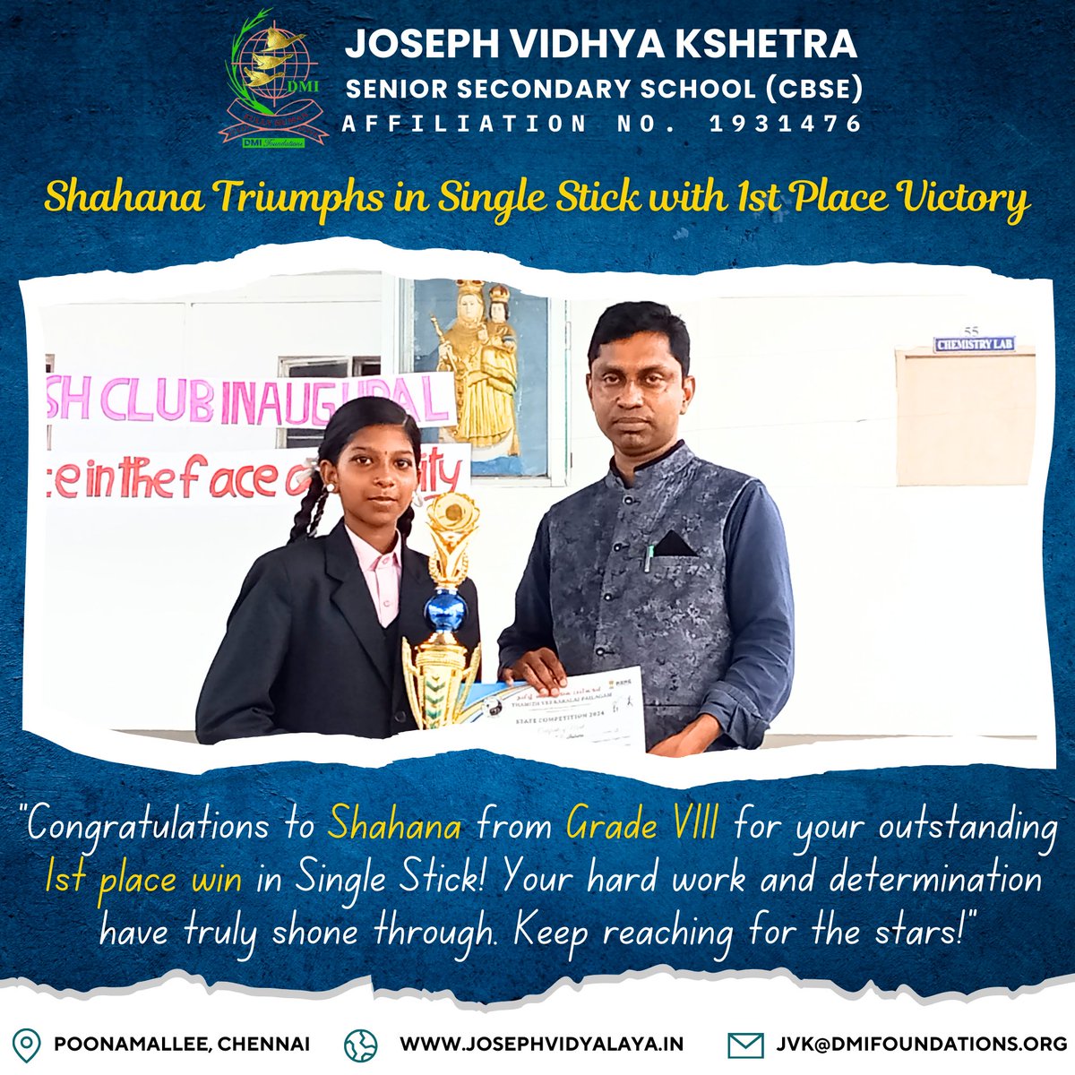 JosephKshetra's tweet image. "Warmest congratulations, Shahana of Grade VIII, on your incredible 1st place victory in Single Stick! Your dedication and hard work have truly paid off. Here's to many more successes ahead!"

#Champion
#MartialArts
#SingleStick
#StateChampion
#Victory