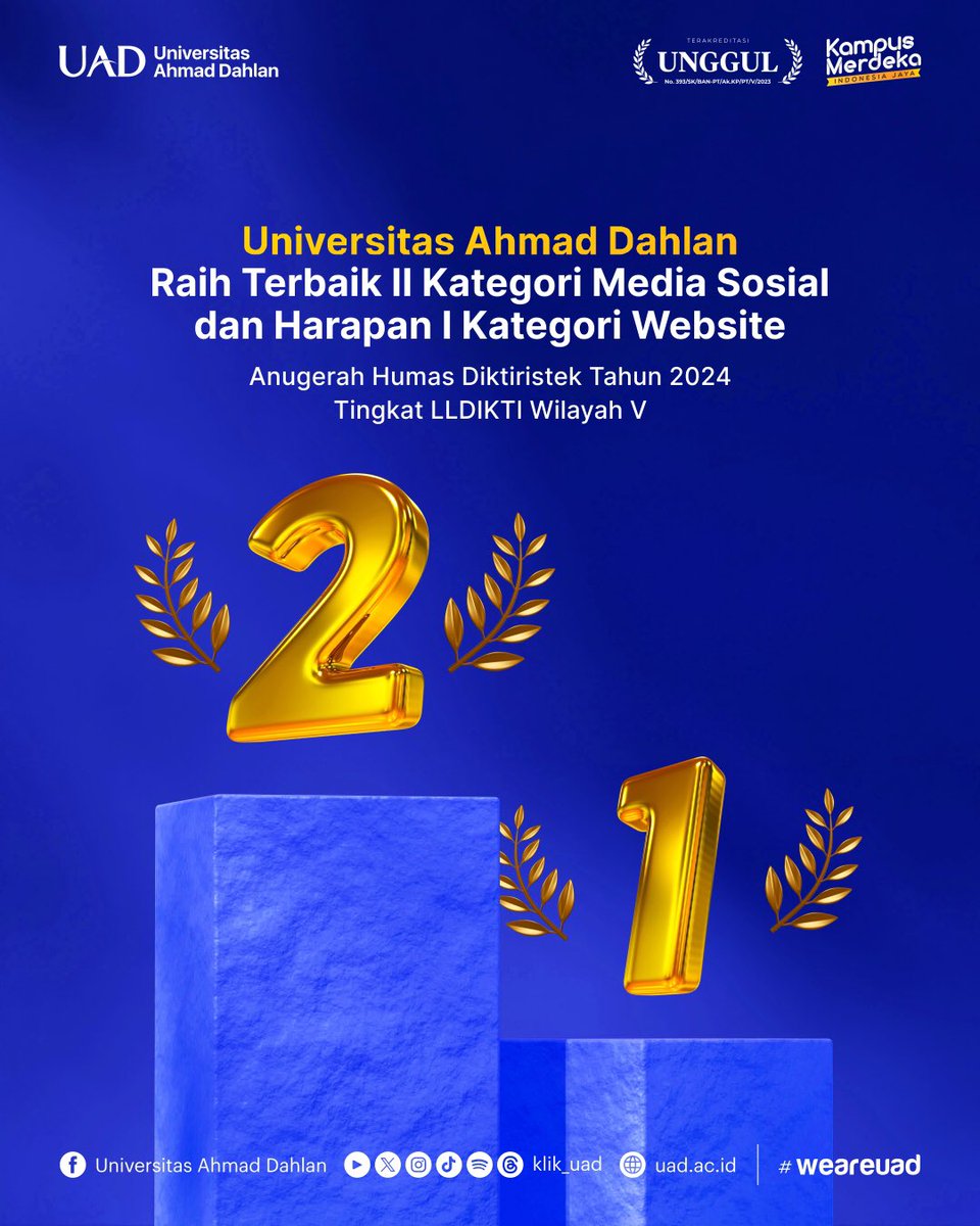klik_uad's tweet photo. Universitas Ahmad Dahlan menorehkan prestasi dengan memenangkan II penghargaan di Ajang Anugerah Humas LLDIKTI Wilayah V Tahun 2024 yaitu terbaik II kategori media sosial dan harapan I website di Lingkungan Lembaga Layanan Pendidikan Tinggi Wilayah V Tahun 2024
-
#uad #lldikti https://t.co/UvjENsqMfx