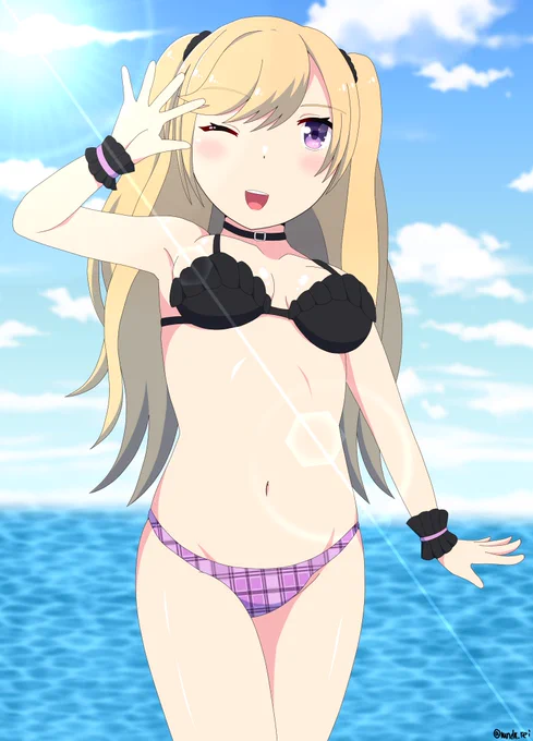 引用元の企画からもからってさんの水着姿を描かせていただきました #もからてアート