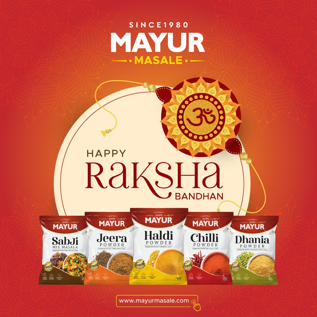 mayurmasale's tweet photo. 🪔 Happy Raksha Bandhan! 🪔

This Raksha Bandhan, let's celebrate the unbreakable bond between siblings with love, laughter, and delicious flavors!

Celebrate the bond of protection with Mayur Masale.

#RakshaBandhan #MayurMasale https://t.co/H4i9MG2AvY