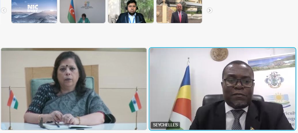 Minister  virtually represented Seychelles @ the @3rdVoiceofGlobalSouthSummit hosted by India."Our call for climate finance and capacity building, especially for @SIDS,remains urgent.Our existence relies on our natural capital, and delayed action means lost lives and livelihoods.