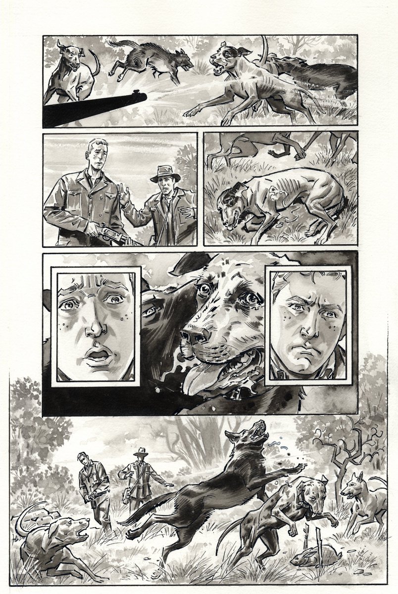 billreinhold's tweet image. More of the project I've been doing for Way Too Long..,  I want to post this regularly for my own encouragement to get this done. Here are pages 4-5 of the  "The Flying Column" by me, Bill Reinhold and writer @CPotts1 to be published by Dead Reckoning
@USNIBooks .. when I'm done.