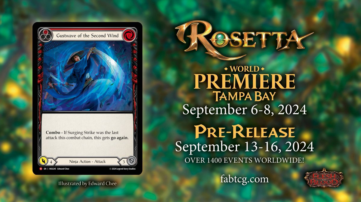 Check out Gustwave of the Second Wind, a strong Ninja card to blow your  opponents off their feet!  Keep up to date with all the #FABRosetta  previews here: https://t.co/K8U7wmlASS