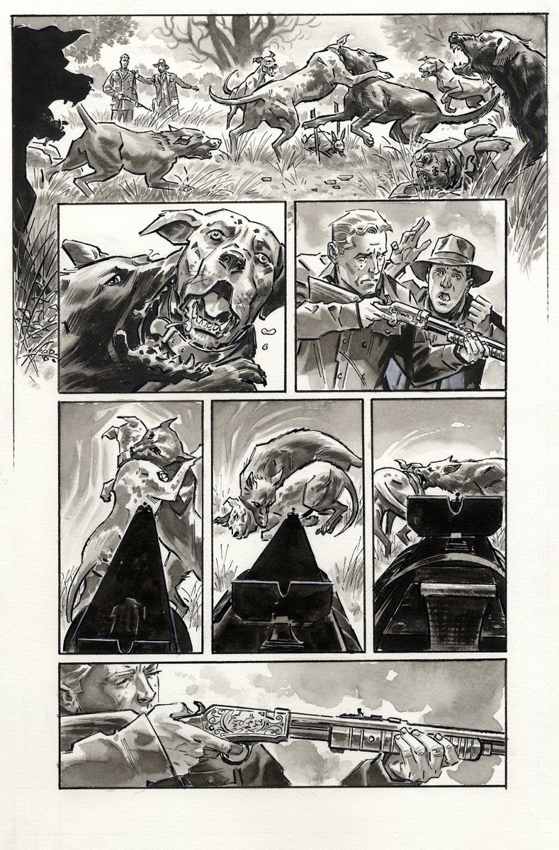 billreinhold's tweet image. More of the project I've been doing for Way Too Long..,  I want to post this regularly for my own encouragement to get this done. Here are pages 4-5 of the  "The Flying Column" by me, Bill Reinhold and writer @CPotts1 to be published by Dead Reckoning
@USNIBooks .. when I'm done.