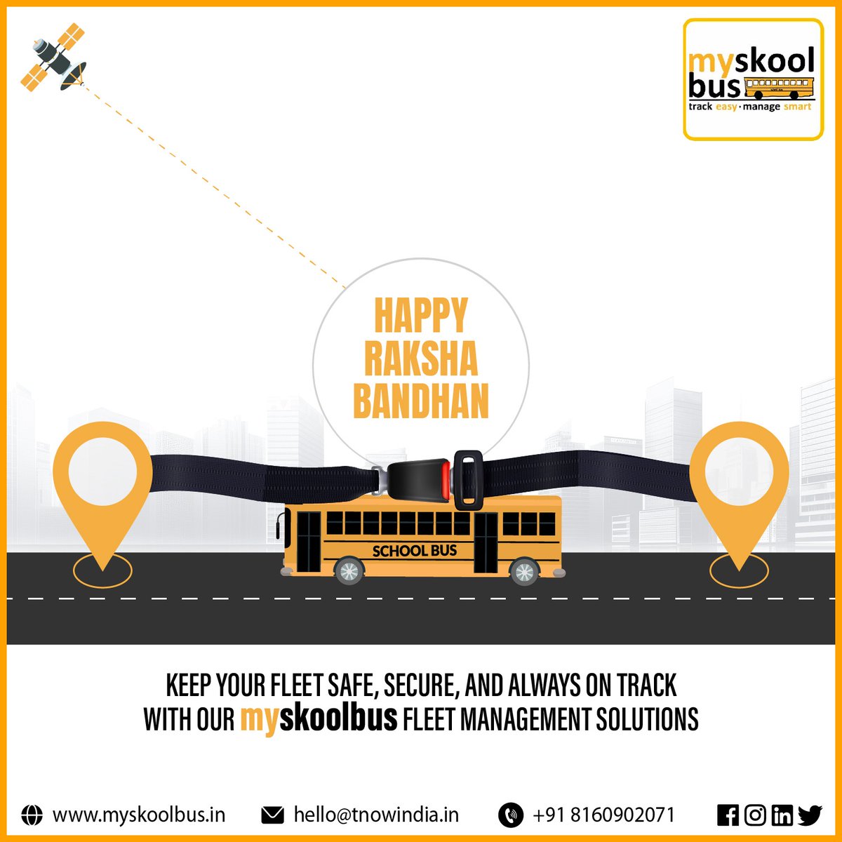 myskoolbus's tweet image. Happy Raksha Bandhan! This Raksha Bandhan, protect your fleet like a sibling's bond with myskoolbus Fleet Management Solutions

@myskoolbus:- myskoolbus.in

#myskoolbus #tracknow #happyrakshabandhan #fleetsafety #seatbeltawareness #fleetmanagement #safedriving