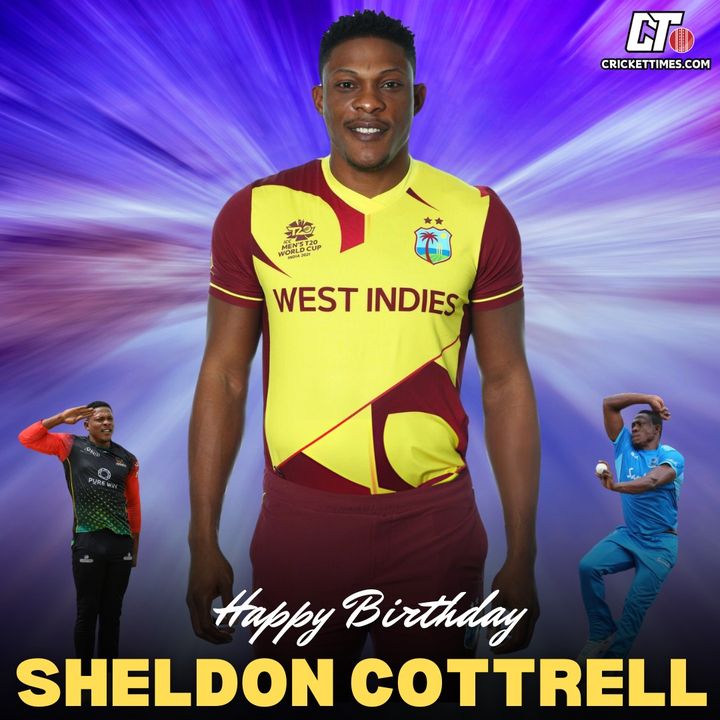 CricketTimesHQ's tweet photo. Happy Birthday, Sheldon Cottrell ๐๐
#cricket #SheldonCottrell #westindiescricket #birthday #CricketTwitter https://t.co/gtaKhL5DvN