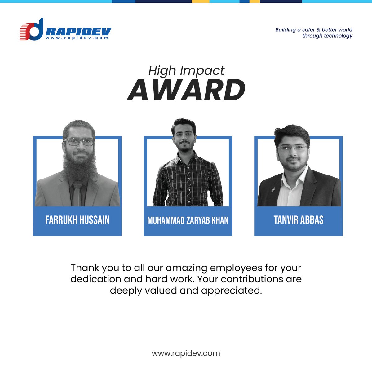 RapidevGroup's tweet photo. Rapidev celebrated its Annual Awards Announcement ceremony with great enthusiasm and pride. 
#AnnualAwards #TeamCelebration #AchievementUnlocked #WorkHard #PlayHard #AwardWinners #TeamSuccess #CompanyMilestones #ProudMoment #Inspiration #CelebrateSuccess #Motivation #Promotion https://t.co/q8w0Yj4qmX