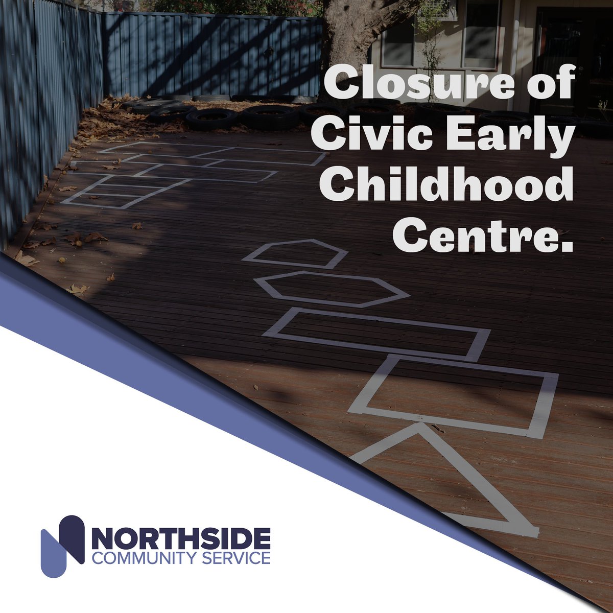 NorthsideACT's tweet image. We regret to inform you that Civic Early Childhood Centre will be closing. 

For more details, please see the statement regarding the Civic Early Childhood Centre response published by Northside Community Service at northside.asn.au/.../civic-earl…
/.