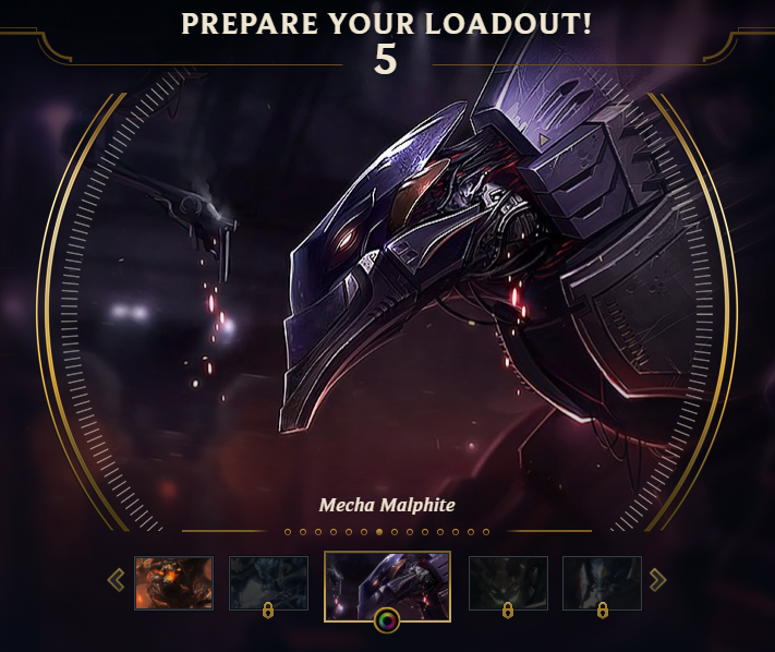 _ahlyx's tweet photo. um @riotgames I unlocked mecha malphite thinking I'd get a cool and shiny transformer skin only for it to look like this in game?? https://t.co/sBHIKBijWi