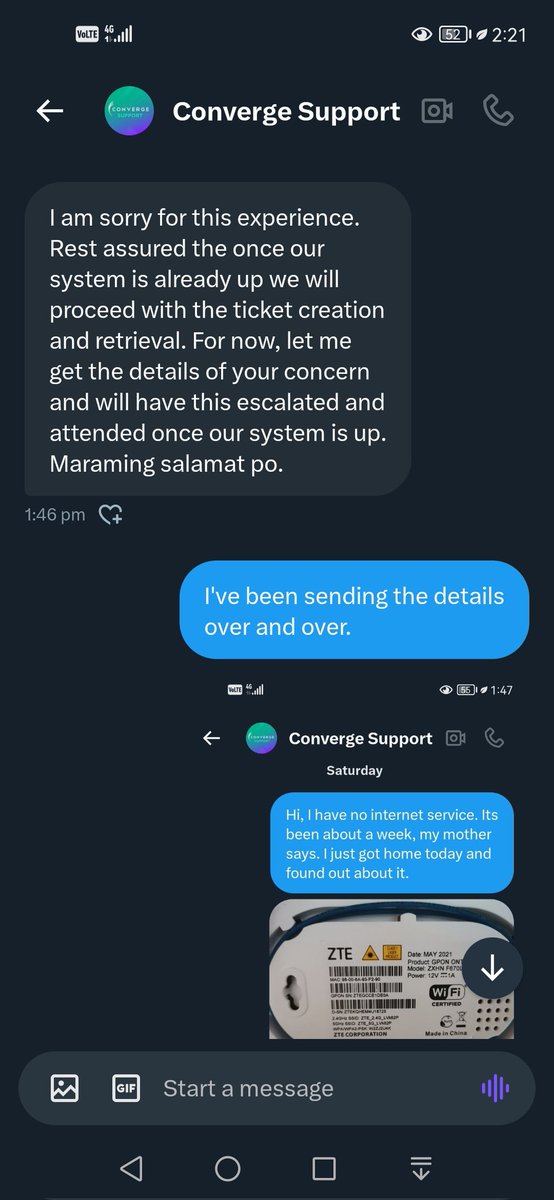 klodet's tweet photo. @Converge_CSU Is this what you mean by you replied? Didn't answer my question at all. Are you a robot? https://t.co/X3ucRubZWC