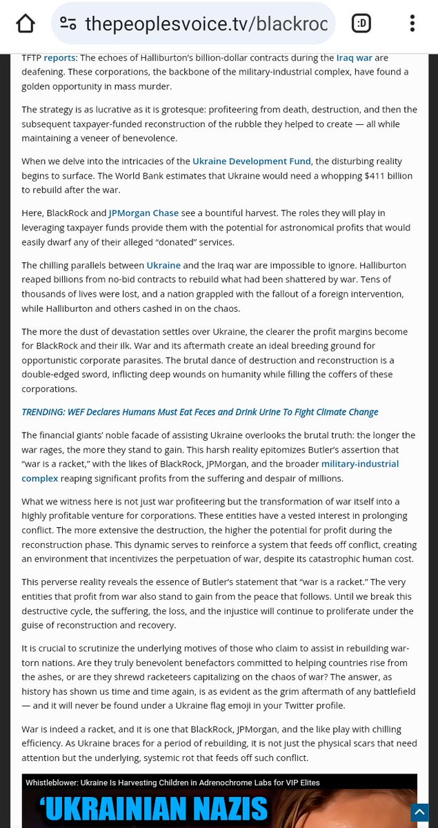 TippytopshapeU's tweet photo. @intentionmentor @GrrrGraphics @JackPosobiec @wapo @oak_institute @the_ecologist @NatCounterPunch 🩸💰🩸1 Trillion #WarisaRacket
'Noble Facade'
"the longer the war rages, the more they stand to gain.
...BlackRock, JPMorgan, and the broader military-industrial complex reaping significant profits from the suffering and despair..."
@TPVBaxter
@realtpv
https://t.co/ZQGm79H4IA https://t.co/hwBmpoic14