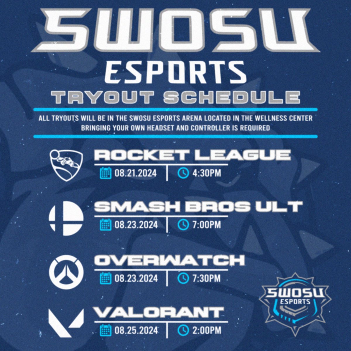 🚨ANNOUNCEMENT🚨

#DawgsOnTop #SWOSUEsports #SevenSevenFour