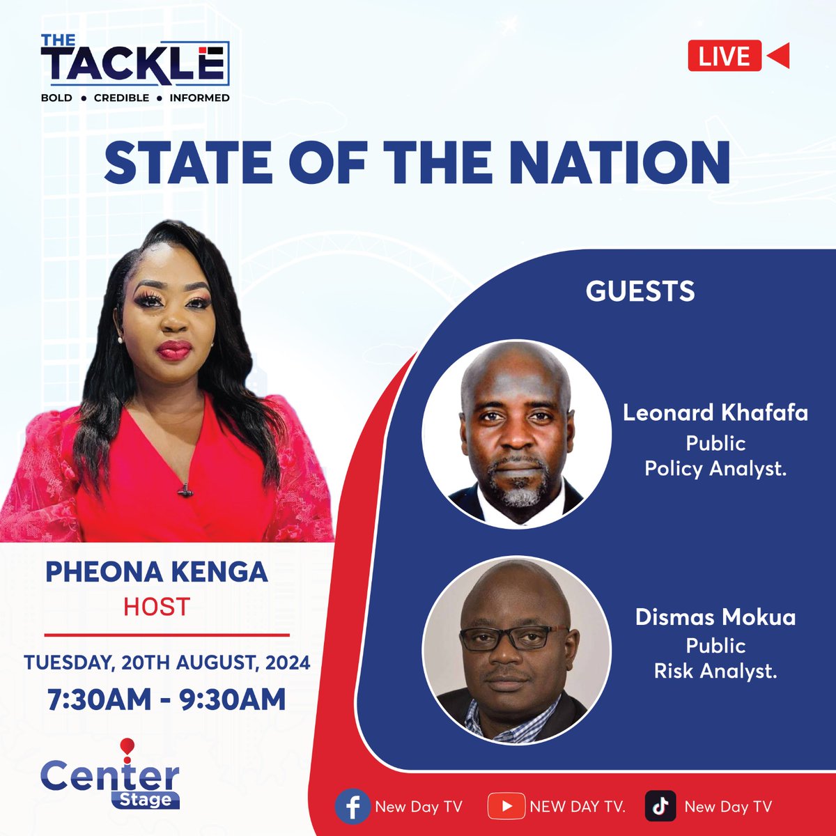 New Day TV (@thetackleke) on Twitter photo When it's Tuesday you know the conversation is centered on The State of the nation. A lot will be discussed topping the list will be the intention to exhume the 2024 finance bill by CS Treasury John Mbadi. <a href="/MokuaDismas/">Dismas K. MOKUA</a> #Leonardkhafafa
<a href="/pheonak/">Pheona Kenga™</a>
#StateofTheNation #FinanceBill2024 When it's Tuesday you know the conversation is centered on The State of the nation. A lot will be discussed topping the list will be the intention to exhume the 2024 finance bill by CS Treasury John Mbadi. <a href="/MokuaDismas/">Dismas K. MOKUA</a> #Leonardkhafafa
<a href="/pheonak/">Pheona Kenga™</a>
#StateofTheNation #FinanceBill2024