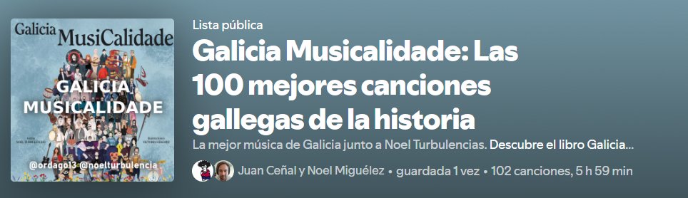 🧵 Estos días estivales, <a href="/ordago13/">Juan Ceñal</a> (Juan Ceñal), alias El Rey de las Playlists en X, y un servidor hemos estado trabajando en algo especial: una playlist de música gallega que os llevará a un viaje sonoro por el noroeste peninsular. 

Mini 🧵👇 #GaliciaMusiCalidade