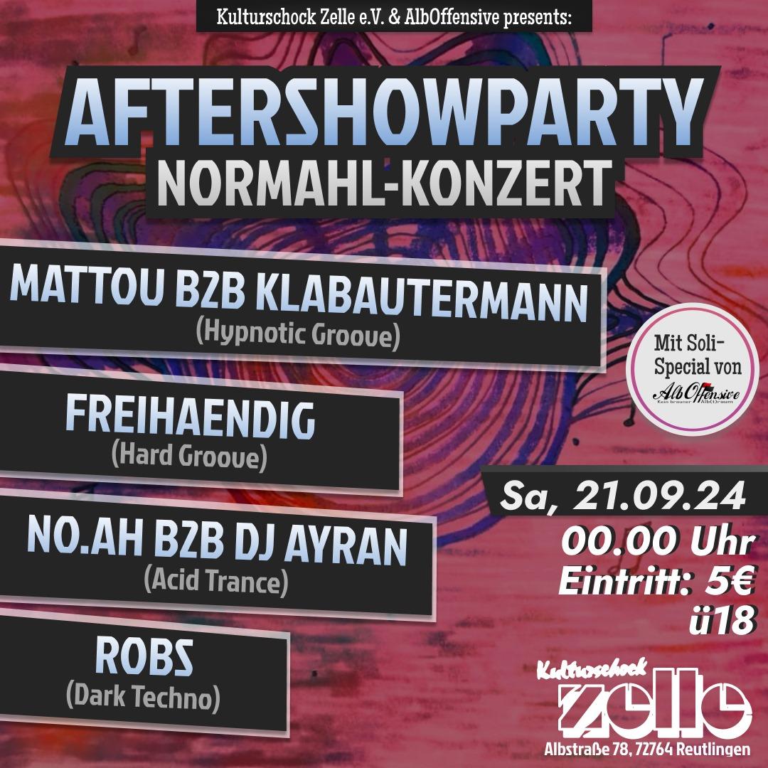 Am 21. September 2024 findet in der Zelle in Reutlingen ab 19.30 Uhr ein Live-Konzert mit den Bands „Neckarions“, „The Snacks“ und „Normahl“ statt. Ab 0 Uhr gibt es dann eine Aftershow-Party. Die Alboffensive ist Mitveranstalter.