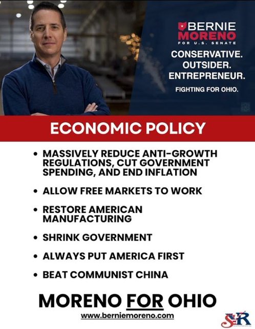 PatriotParents1's tweet photo. 🇺🇸@berniemoreno for U.S. Senate!🇺🇸
Our country has been taken hostage by an establishment regime, so we need fighters like #BernieMoreno to serve!
He will fight for shrinking government and allowing free markets to work!
Vote https://t.co/OwMrQmg8xD & #MakeAmericaFirst again! https://t.co/y2rMZYXXKg