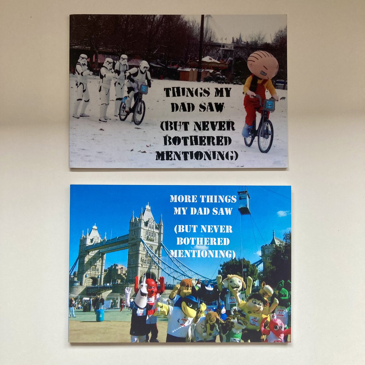 It’s #WorldPhotographyDay so time to remind you about our two books of weird and wonderful #London street photography by the late, great <a href="/GAGibbens/">Gordon Gibbens</a>

Get both books for a tenner at bit.ly/thingsdadsaw All profits go to <a href="/StChrisHospice/">St Christopher's</a>