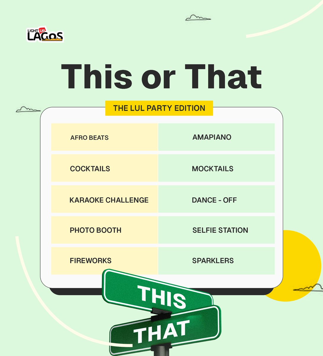LightUpLGS's tweet photo. Pick more than One or Pick None😉
Welcome to our party edition
Be sure to let us know your preference in the comment section👇
#thisorthat #afrobeats #amapiano #selfiestation #firrworks #party #cocktailslovers🍹 #sparkler
#decemberparties #fireworksdisplays #lagosconcert https://t.co/TJ6XrFpRgj