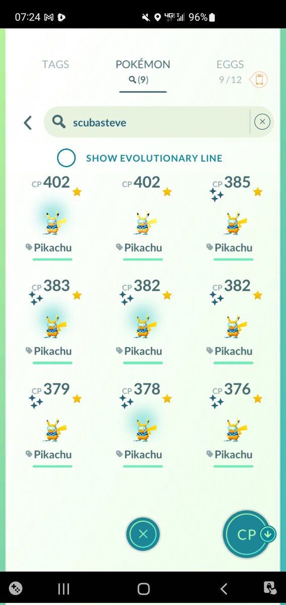 PokemongoRoD's tweet photo. Not bad I guess. Didn't get a shundo but I got three hundos and seven shinies! #ScubaSteve #Pikachu #Scuba #Hundo #Shiny #Hawaii https://t.co/xNYxUwWBBF