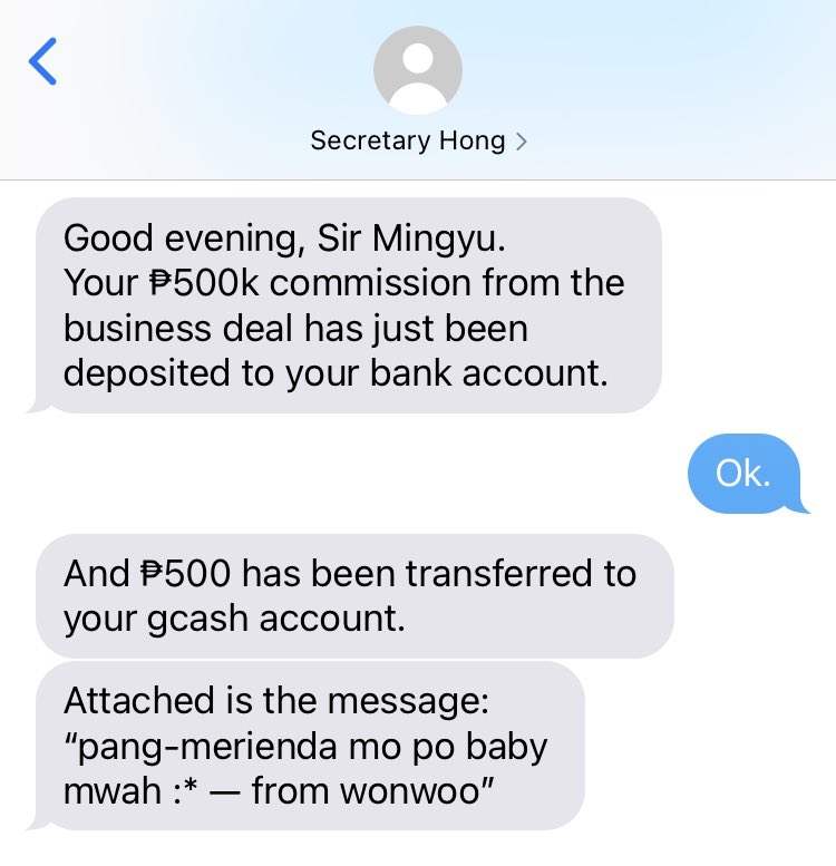 minwon mini au

kung saan nag-eenjoy si wonwoo sa pag-spoil kay mingyu bilang sugar daddy nya.

pero ang di nya alam, kim mingyu is actually a ceo and a billionaire.