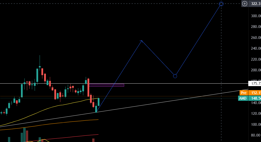 arialph's tweet image. $AMD 320 by July 2025