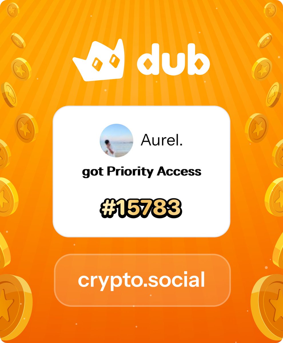 Aurel_ecom's tweet photo. I just got Priority Access to Dub! Let’s make memecoins PvE again. Get in early™. https://t.co/8lGkc6Douk https://t.co/pgylQAaf8p