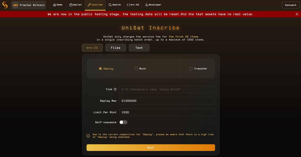 unisat_wallet's tweet photo. ✏ Inscribe brc-20 on Fractal now!

The inscribing service of brc-20 on fractal testnet kicks off!🔥

📌To get the best out of it, please update your #UniSat extension to version v1.4.5 and switch to the Fractal Bitcoin Testnet!

💎brc-20 on Fractal Inscribing Service
https://t.co/coUwd1CqoF

💎brc-20 on Fractal Full List
https://t.co/rZqluj3cuM

brc-20 on Fractal simple rules are detailed in the next tweet.👇

1/2