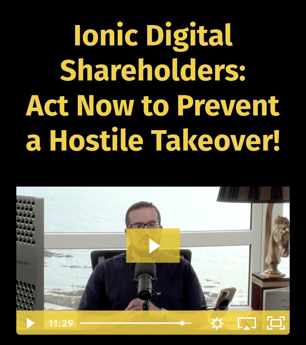 #Celsius &amp; Ionic Digital Shareholders…

Ionic is a mess &amp; we must act swiftly to protect our assets.

I believe we are facing the threat of a hostile takeover by <a href="/Hut8Corp/">Hut 8</a>, and our board is in disarray.

I recorded a video. Please watch &amp; share with all.

simondixon.com/ionicdigital