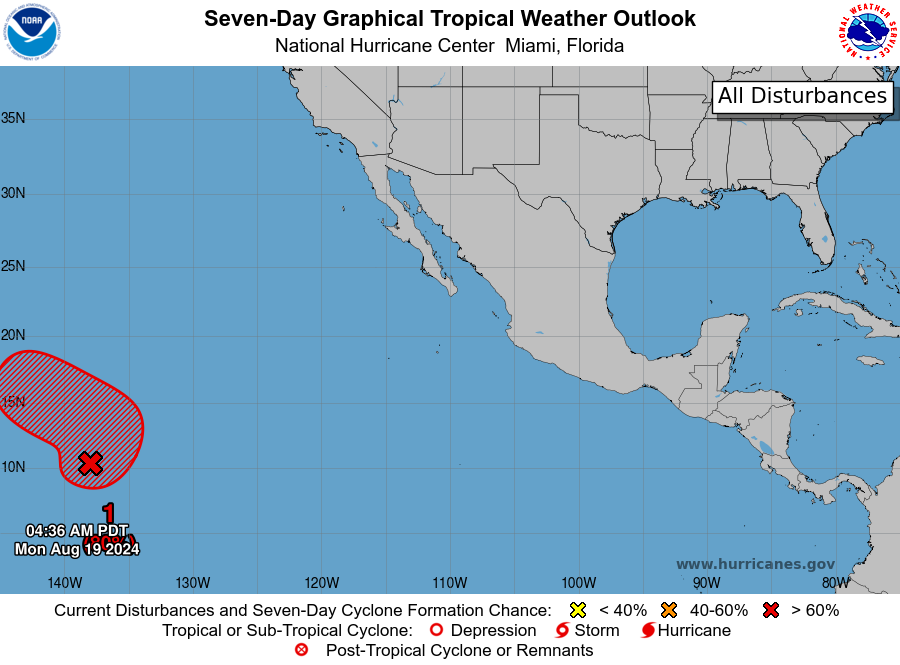 LimWeather's tweet photo. D80 CPAC/D97 EPAC #HurricaneSeason2024
8am #Invest90E has 70% chance to become a TC in 2 days, 80% in 7 days will hopefully stay S of #Hawaii;watching this closely tho is highly encouraged
Next name:#Hone/#Hector
#Tropicswx #wxtwitter #HurricaneSeason #90E #EP90 #HIwx https://t.co/ihHsBhXxgW
