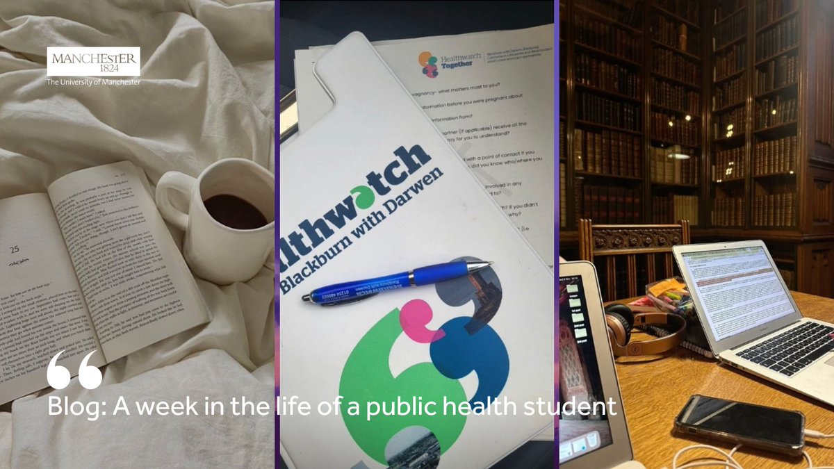 FBMH_UoM's tweet photo. Blog: A week in the life of a public health student
📚 seminars 
🧑‍🎓 student representative meetings
🏥 @HealthwatchBwD volunteering
🗣️ PASS leader and student ambassador duties
🛁 self-care
https://t.co/tnJwguu9vF https://t.co/9BUuIArC5K