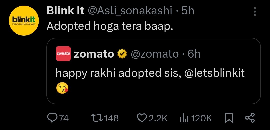iprakashsaini's tweet photo. @letsblinkit Tum to yeh reply kiye the😗 https://t.co/7dYwGQiDsj