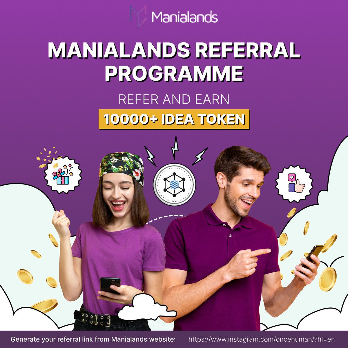 Mania_lands's tweet photo. 🚀 Introducing Manialand's Refer & Earn Program! 🎉

Spread the word, bring in your friends, and earn exclusive Reward Idea Tokens as a thank you! 💎 

The more you refer, the more you earn. Ready to level up your game? 

Start referring now! 🔗✨

 #Manialand #ReferAndEarn #RewardTokens #NFTCommunity"