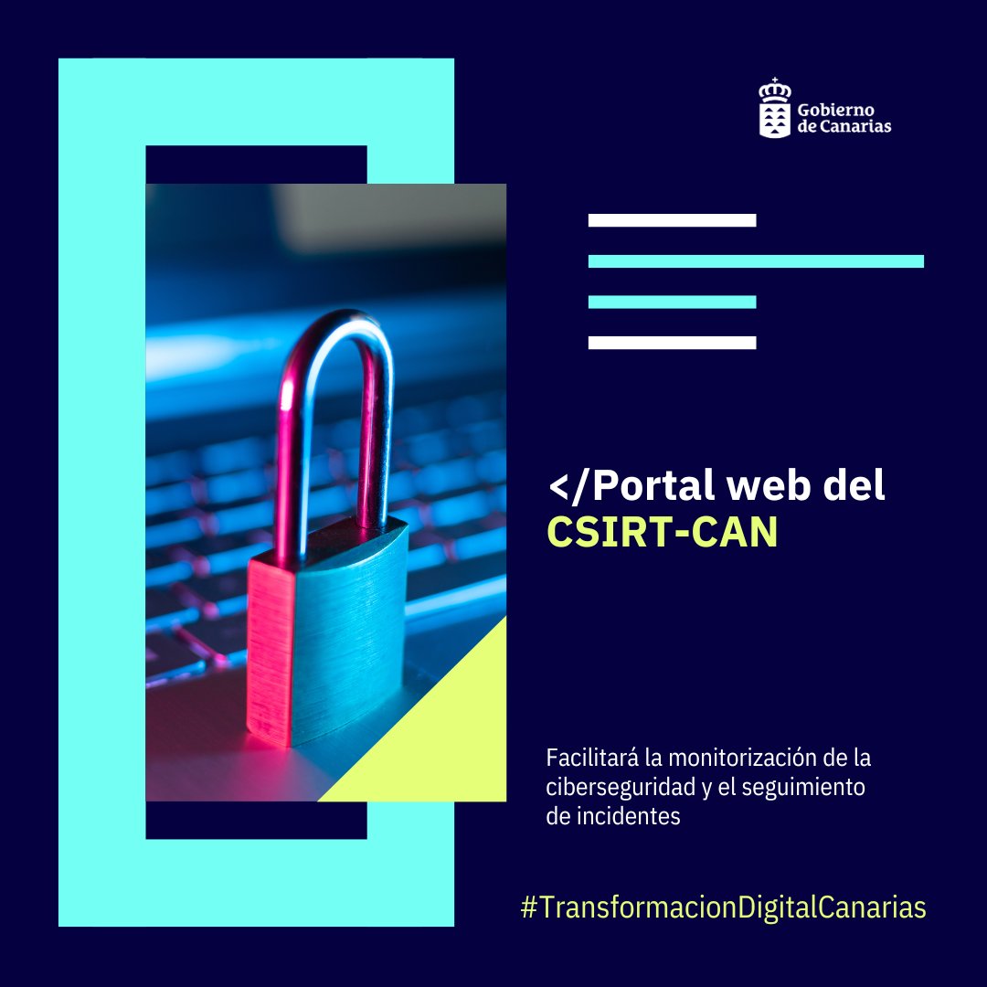 🔒El proyecto del CSIRT-CAN está en marcha para fortalecer nuestra infraestructura de seguridad.

💻Dotará a las Islas de infraestructura capaz de detectar y neutralizar amenazas cibernéticas. 

Se compone de un portal web para la monitorización constante de la ciberseguridad.
