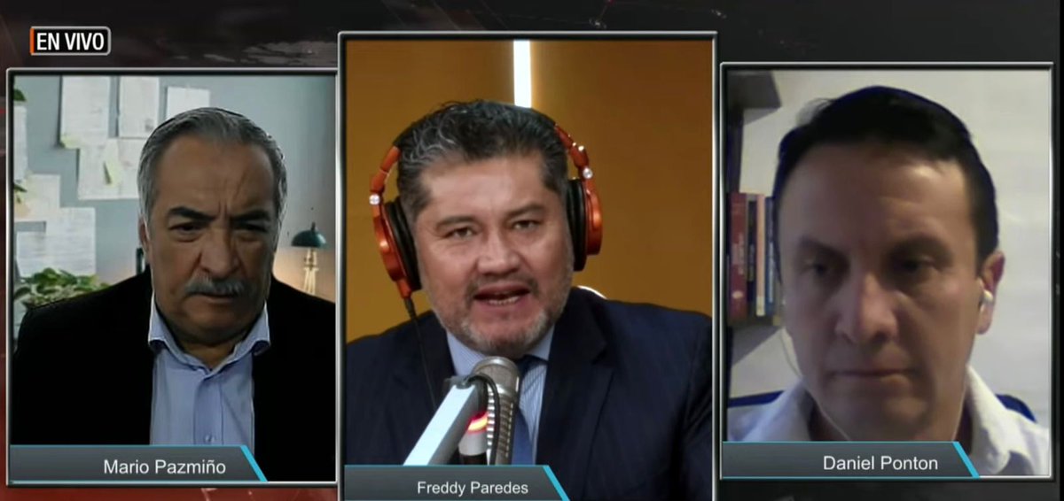 Buenos días.
Dialogamos el Dr. <a href="/danielponton/">Daniel Pontón C.</a>
Crnl. <a href="/CoronelPazmino/">Mario R. Pazmiño Silva</a>
Tema: Gobierno de Nayib Bukele decomisa armas que tenía como destino Ecuador.
Por  <a href="/ExaFmEcuador/">EXA FM ECUADOR</a> Quito 92.5 FM Riobamba 89.7 FM Democracia 9 20AM
Mire por:
youtube.com/watch?v=-X6FN3…
exafm.net/video/