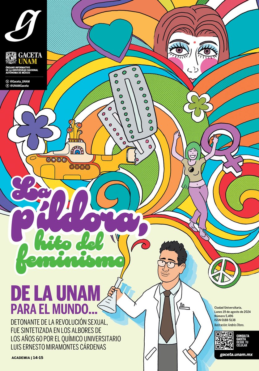Gaceta_UNAM's tweet photo. En #Portada

- La píldora, hito del feminismo.

- De la #UNAM para el mundo…

- A que no sabías: detonante de la revolución sexual, fue sintetizada en los albores de los años 60 por el químico universitario Luis Ernesto Miramontes Cárdenas.

https://t.co/yM65BOz9zJ https://t.co/lQMigRPgVO