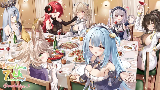 『Welcome to the Priority Party!』アズールレーン7周年おめでとうございます!私のアズレンライフを彩ってくれた特別計画艦の方々にてお祝い申し上げます#アズレン7周年アート 