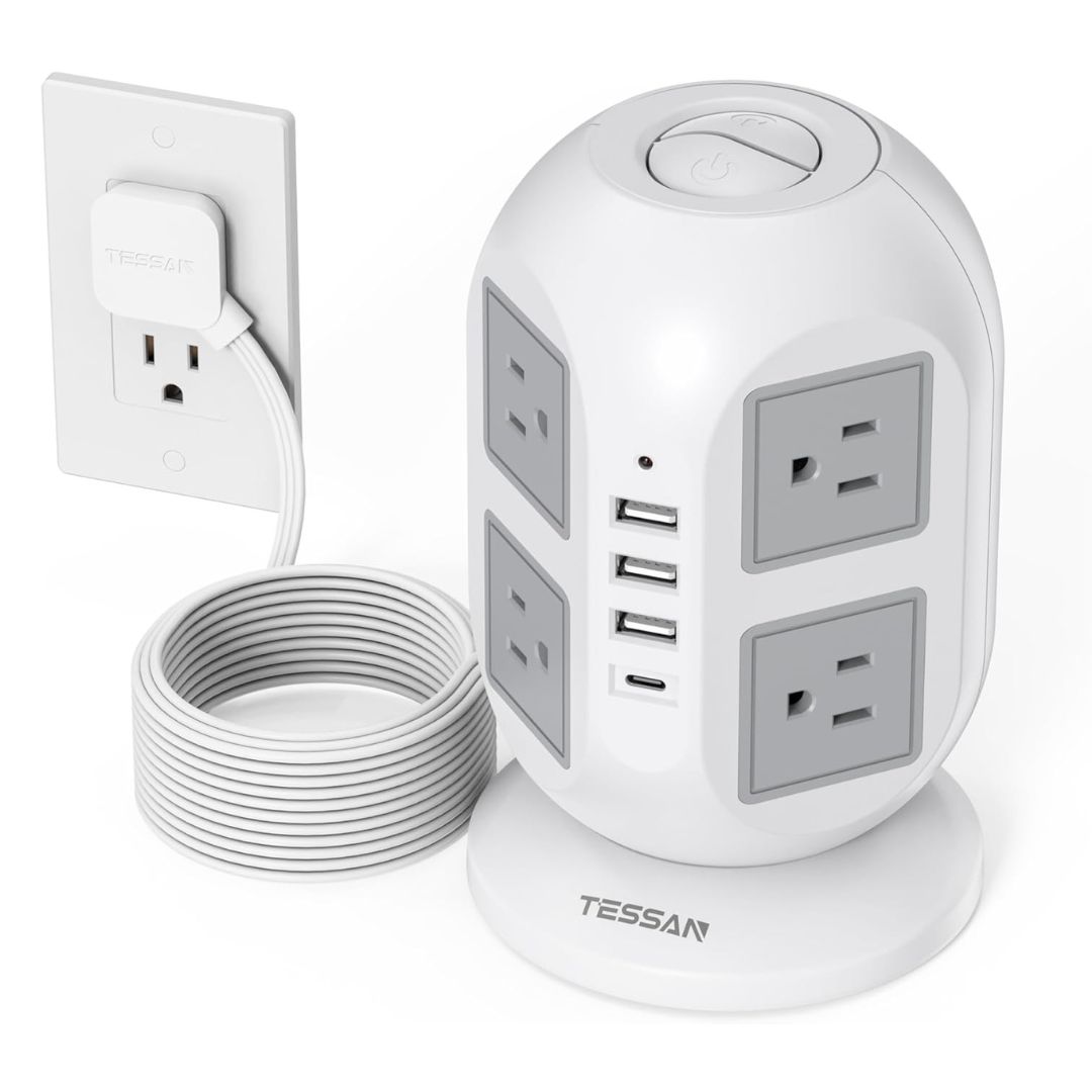 DitCompany's tweet image. Tower Surge Protector Power Strip 10 ft, TESSAN Ling Flat Extension Cord,
with Multiple Outlets, 8 AC Outlets with 4 USB Ports ( 1 USB C) 
Charging Station with Surge Protection,
#12in1 #powerstrip #ultra #thin #compact #design #technology 
#tech #business #tech #viral #fypシ゚