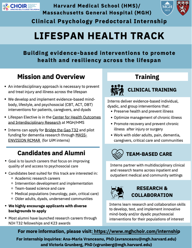 Ryan Mace, PhD (@dr_ryanmace) on Twitter photo Excited to share information about the Lifespan Health track at the <a href="/MGH_Choir/">MGH CHOIR</a> in <a href="/MGHPsychiatry/">MGH Psychiatry</a> and <a href="/harvardmed/">Harvard Medical School</a>. This predoc internship offers clinical and research training across diverse settings, focusing on evidence-based, tech-enhanced interventions. mghchoir.com/internship Excited to share information about the Lifespan Health track at the <a href="/MGH_Choir/">MGH CHOIR</a> in <a href="/MGHPsychiatry/">MGH Psychiatry</a> and <a href="/harvardmed/">Harvard Medical School</a>. This predoc internship offers clinical and research training across diverse settings, focusing on evidence-based, tech-enhanced interventions. mghchoir.com/internship