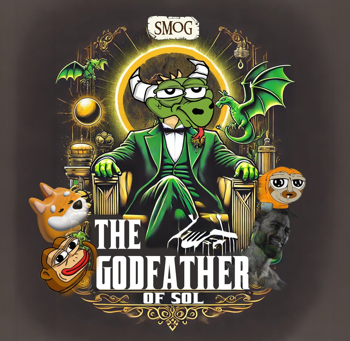 Who’s ready to dive deep into another gripping #SMOG saga? 🎩🐉

The Godfather of #SOL! 🌆🚬🥃

Prepare yourselves to be thrust into a world where only the mightiest #Memecoins can survive, navigating the gritty underworld where power is the ultimate currency! 💰💥