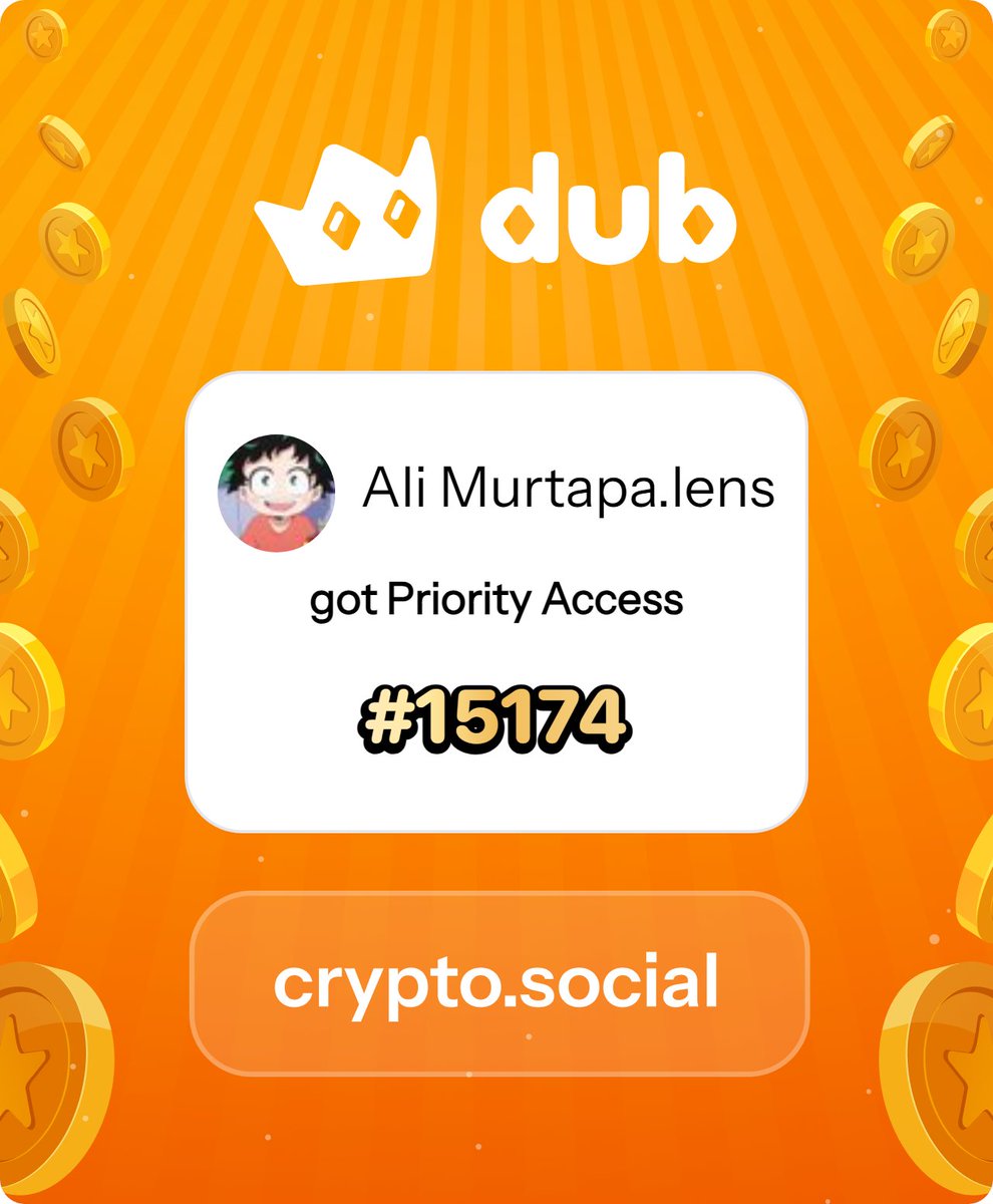 I just got Priority Access to Dub! Let’s make memecoins PvE again. Get in early™. dub.social