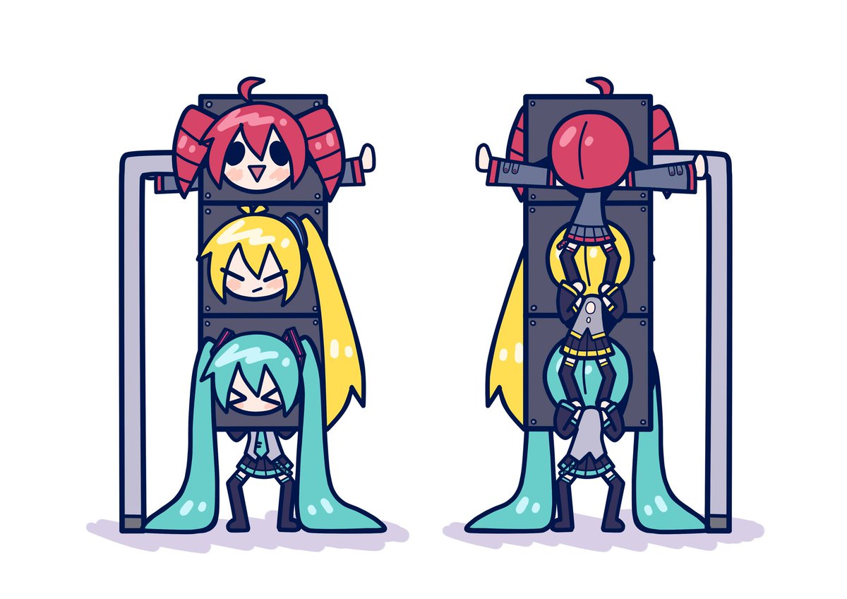 akina_mochi_'s tweet photo. 笨蛋紅綠燈🚦

#初音ミク #重音テト #亞北ネル #VOCALOID https://t.co/Wlk7ITnfTl