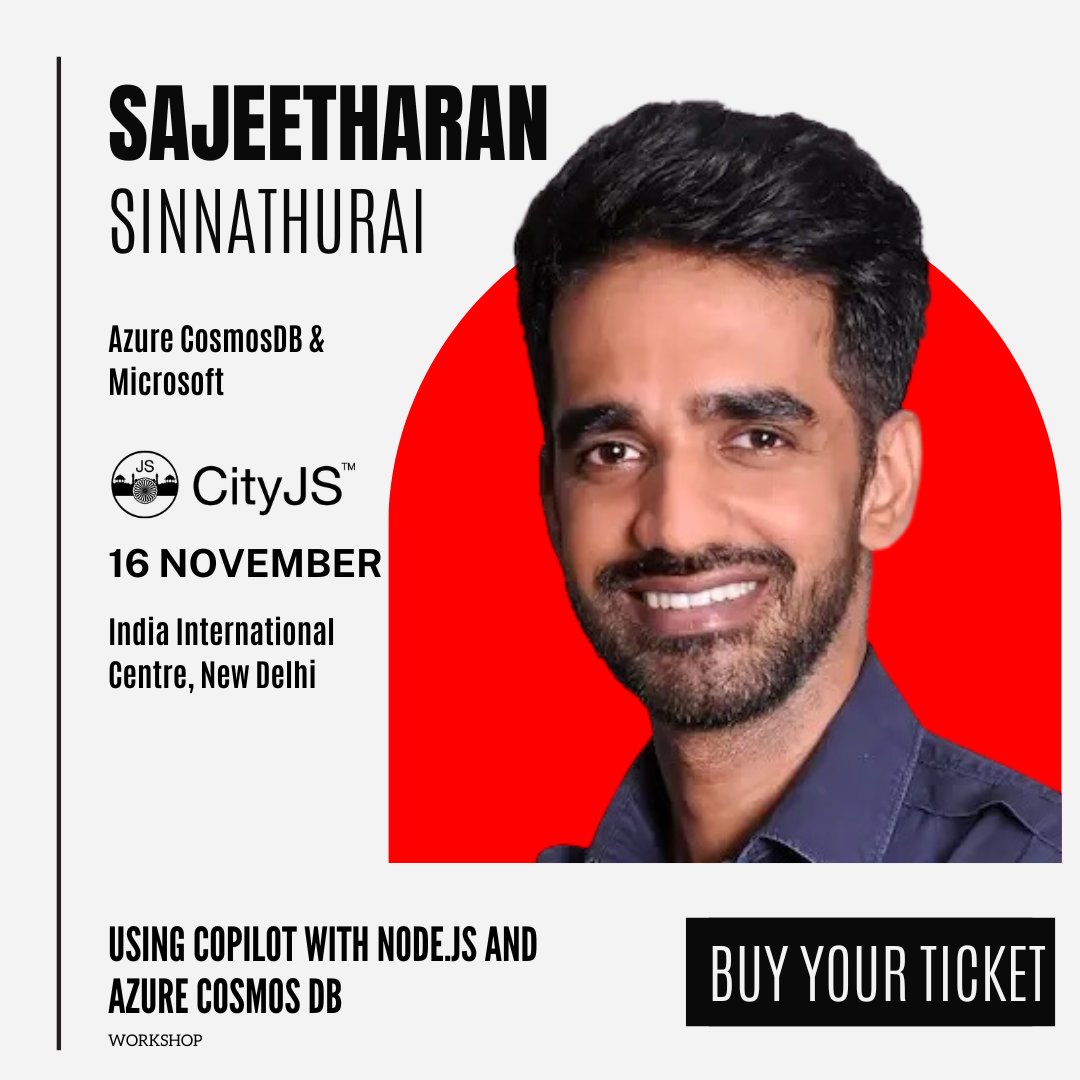 cityjsconf's tweet image. Want to learn how to use #codepilot with your #nodejs projects and built a #fullstack application @AzureCosmosDB - @kokkisajee will show you how to do this during #CityJSNewDelhi
Get your tickets now
india.cityjsconf.org