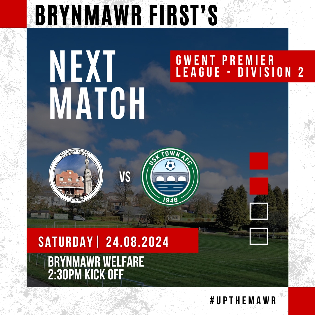 Next Match;

The First team host Usk Town in the league.

Kick off 2:30pm.

No game this Saturday for our development team.

#UpTheMawr