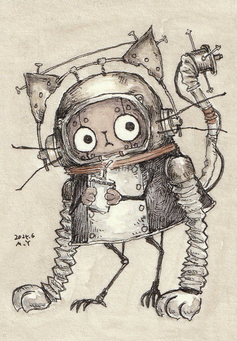 「8/23(金)21:00〜オンラインストアにミニ原画を追加予定です!#ペン画#ア」|Masahiro Yamamotoのイラスト