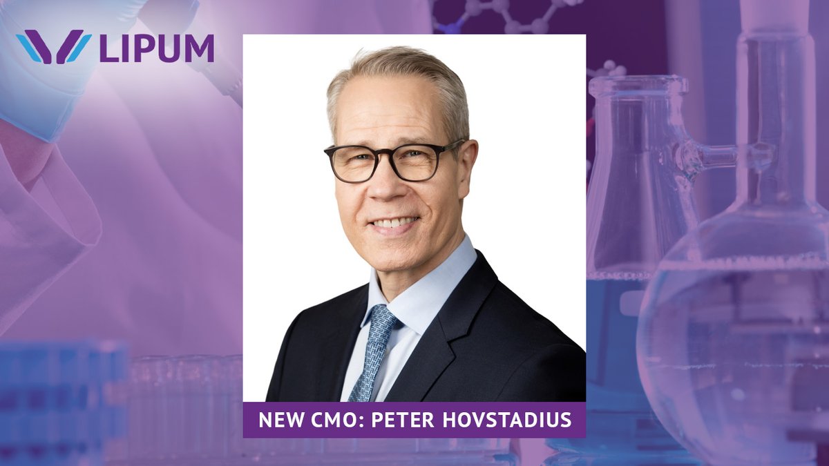 "Peter has valuable and extensive experience in the role of CMO as well as pharmacology and clinical trials. His strong drive and commitment will contribute to the success of our continued clinical development", says CEO Ola Sandborgh.
lipum.se/eng/blog/mfn_n…